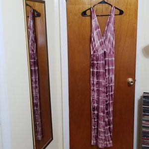 Pink wide leg tie dye jumpsuit.